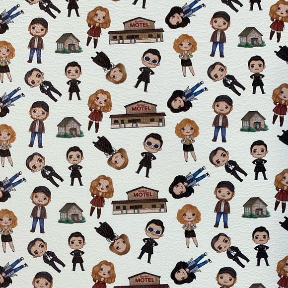 🔑Schitt’s Creek keyfob! Faux leather white & blue - Picture 6 of 6